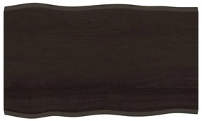 sötétbarna kezelt tömör tölgyfa asztallap 100 x 60 x 2 cm