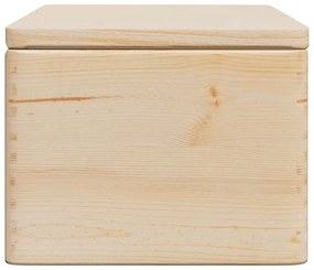 Fa doboz fedővel 40x30x23 cm tömör fa fenyő
