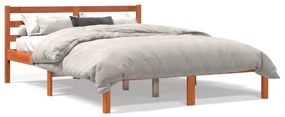 viaszbarna tömör fenyőfa ágy matrac nélkül 135 x 190 cm