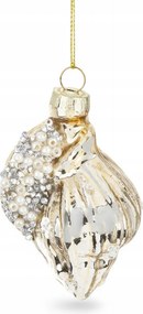 Karácsonyi gömb dísz, karácsonyfadísz arany kagyló 172347 Art Pol