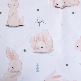 Pamut ágynemű babaágyba BUNNIES fehér Ágyneműhuzat mérete: 40 x 60 cm | 100 x 135 cm
