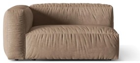 Világosbarna bársony kanapé modul (bal oldali) Martina – Micadoni