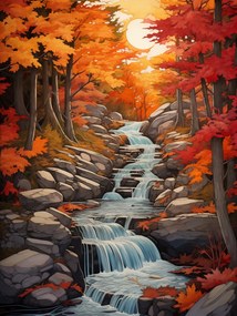 Poszter 60x80cm Őszi vízesések