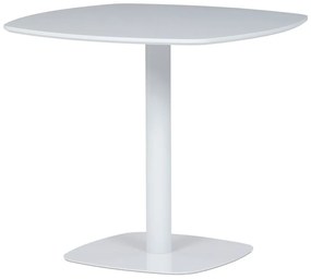 Étkezőasztal/Bisztróasztal Fehér Színben, MDF asztallap, fehér fém talp és asztalbázis