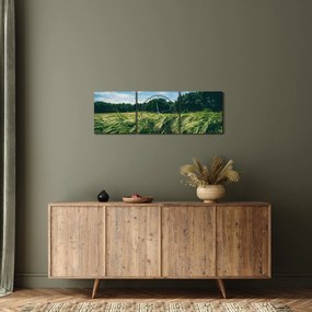 Rét és az erdő képe (órával) (90x30 cm)