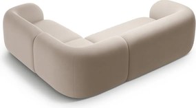 Bézs bársony sarokkanapé (jobb oldali-L alakú) Kate – Micadoni