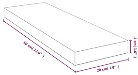 bambusz fali polc 60x20x4 cm