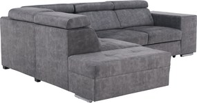 Ülőgarnitúra, szürke, balos, MALAGA