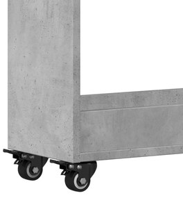 betonszürke szerelt fa szekrény kerekekkel 60 x 22 x 79 cm