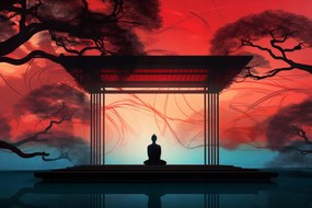 Poszter 45x30cm Meditáció lótusz pózban