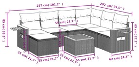 8 részes bézs polyrattan kerti ülőgarnitúra párnával