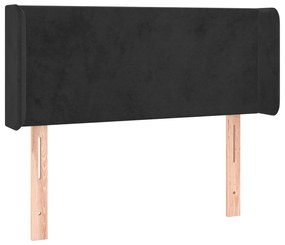 fekete bársony LED-es fejtámla 83 x 16 x 78/88 cm