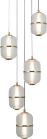 Italux modern függeszték alani matt fekete átlátszó arany itxpnd-34375-5-bk