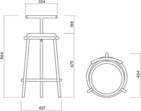 Bézs fém bárszék (ülésmagasság 68 cm) Hogo – noo.ma