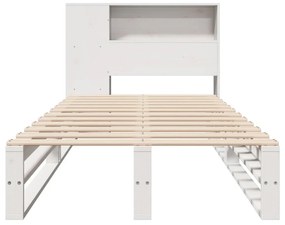 fehér tömör fa könyvespolcos ágy matrac nélkül 90 x 190 cm