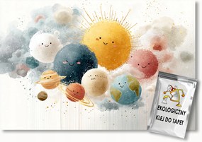 Fotótapéta Flizelina Gyerekek Kozmosz Bolygók Nap Csillagok 150x105 ragasztó