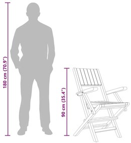 2 db összecsukható tömör tíkfa kerti szék 55 x 61 x 90 cm