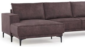 Sötétbarna bőrutánzat sarokkanapé (bal oldali) Copenhagen – Scandic