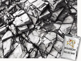 Fotótapéta Flizelina Szerkezet Kő Repedező sziklák Ezüst 300x210 ragasztó