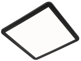 Mennyezeti lámpa fekete 40 cm LED-del, 3 fokozatú fényerőszabályzóval, IP44 - Steve