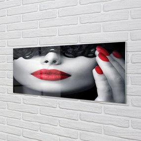 Üvegképek Vörös ajkak nő 125x50 cm
