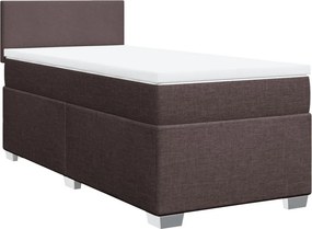 vidaXL sötétbarna szövet rugós ágy matraccal 80 x 200 cm
