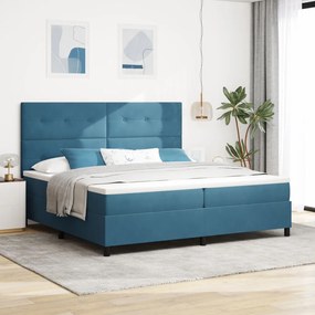 Boxspring Ăgy Matracokkal SötĂ©tkĂ©k 200x200 cm BĂĄrsonyos