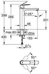 GROHE 23921000 - Mosdócsaptelep EUROSMART COSMOPOLITAN XL fényes króm