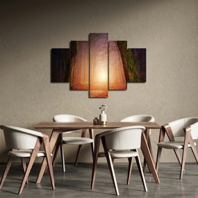 Őszi erdő képe a ködben (150x105 cm)