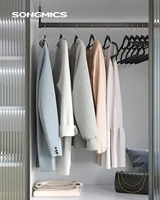 Bársony fogasok, 50 darabos ruhafogas készlet, rosegold és fekete