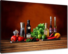 Vászonkép 100x70 Fűszerek a konyhába Gyümölcs