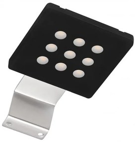 LED Lámpatest, EVITA, meleg fehér, 80*80mm, felületre szerelhető, 12V, 120lm, 2,2W, kábellel, csatlakozóval, fekete