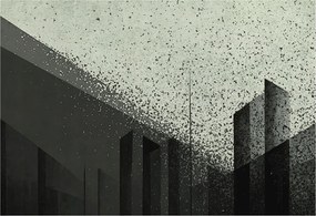 Fali fotótapéta Étkezőbe Város geometria 152x104 Ragasztó