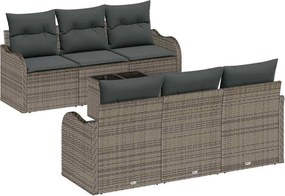 vidaXL Kerti Kanapé Szett Szürke 55 x 55 x 37 cm polirattan