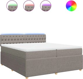 vidaXL tópszínű szövet rugós ágy matraccal 200 x 200 cm