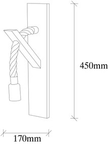EREBOS fali lámpatest 1xE27/40W/230V barna