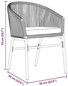 10 darabos kerti étkező szett párnákkal Fekete poli rattan, Hosszabbítható kerti asztal antracit (140-210)x90x73 cm acél