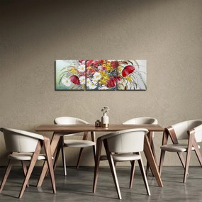 Egy váza képe vadvirágokkal (órával) (90x30 cm)