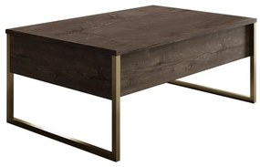 Dohányzóasztal Luxe - Walnut, Gold