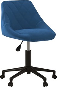vidaXL kék bársony forgó irodaszék