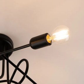 Sollux SL.1435 - Felületre szerelhető csillár  LOOP 5xE27/15W/230V fekete