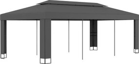 vidaXL antracitszürke pavilon duplatetővel 3 x 6 m