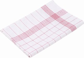 3 db-os lenvászon törlőkendő szett, 50x70cm, piros kockás