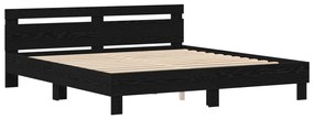 Faágykeret Fekete tölgy Tömör fa 200 x 200 cm Tartós Modern