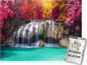 Fotótapéta Vízesés 3D Erdő Természet Hálószoba Nappali Fali Tapéta 200x140