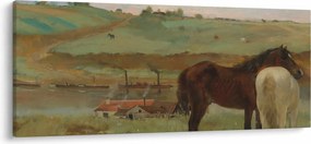 Kép - Edgar Degas, Horses in a Meadow, reprodukciók (120x50 cm)