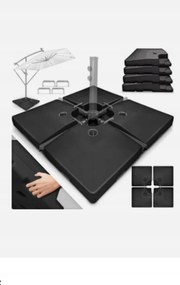 Esernyőtartó Állvány Fekete 90L/120KG 4 Részes Tillvex