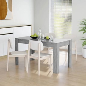 betonszürke szerelt fa étkezőasztal 140 x 74,5 x 76 cm