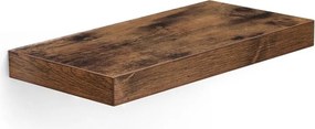 Lebegő fali polc, rusztikus barna 40x20x3cm