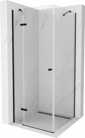 Mexen Roma Zuhanykabin nyíló ajtóval   90 x 90 cm,  átlátszó üveg,  fekete - 854-090-090-70-00 Nyiló ajtós